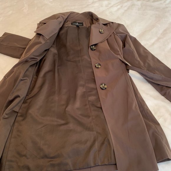 London Fog Brown Trench Coat with Detachable Hood Size S - Picture 8 of 16